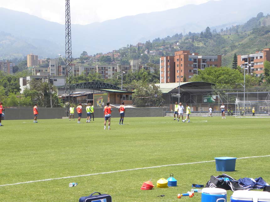 England U20s train in Medellin.